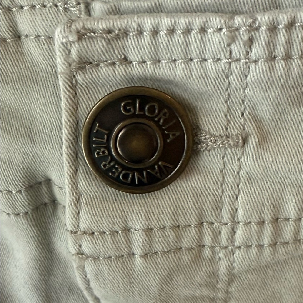Gloria Vanderbilt Cream Gray Wide Leg Jean Size 6 - Picture 2 of 4